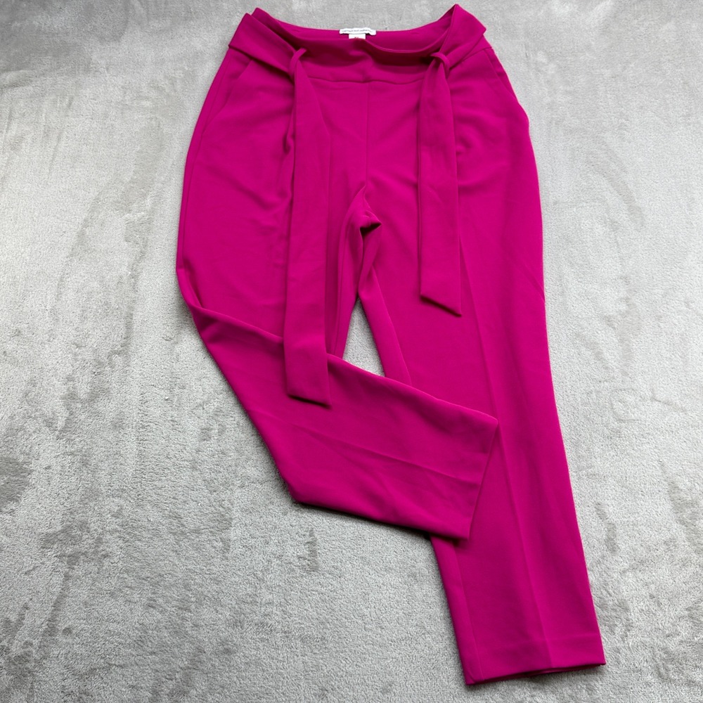 Cupcakes and Cashmere Pants Womens S Pink Tie Waist Tapered Leg Dress Trousers